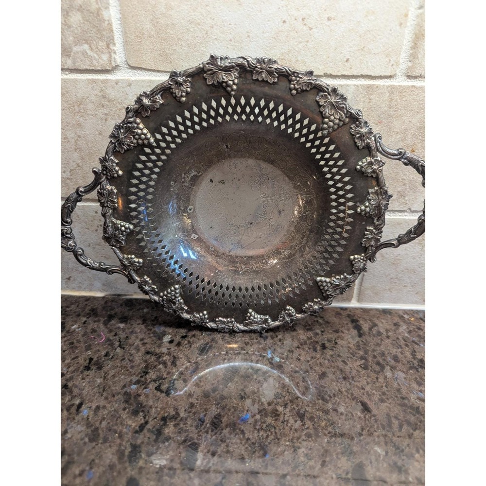 Majestic Old English Reproduction Silver‎ Plated Copper B.M. MTS Tray Plate